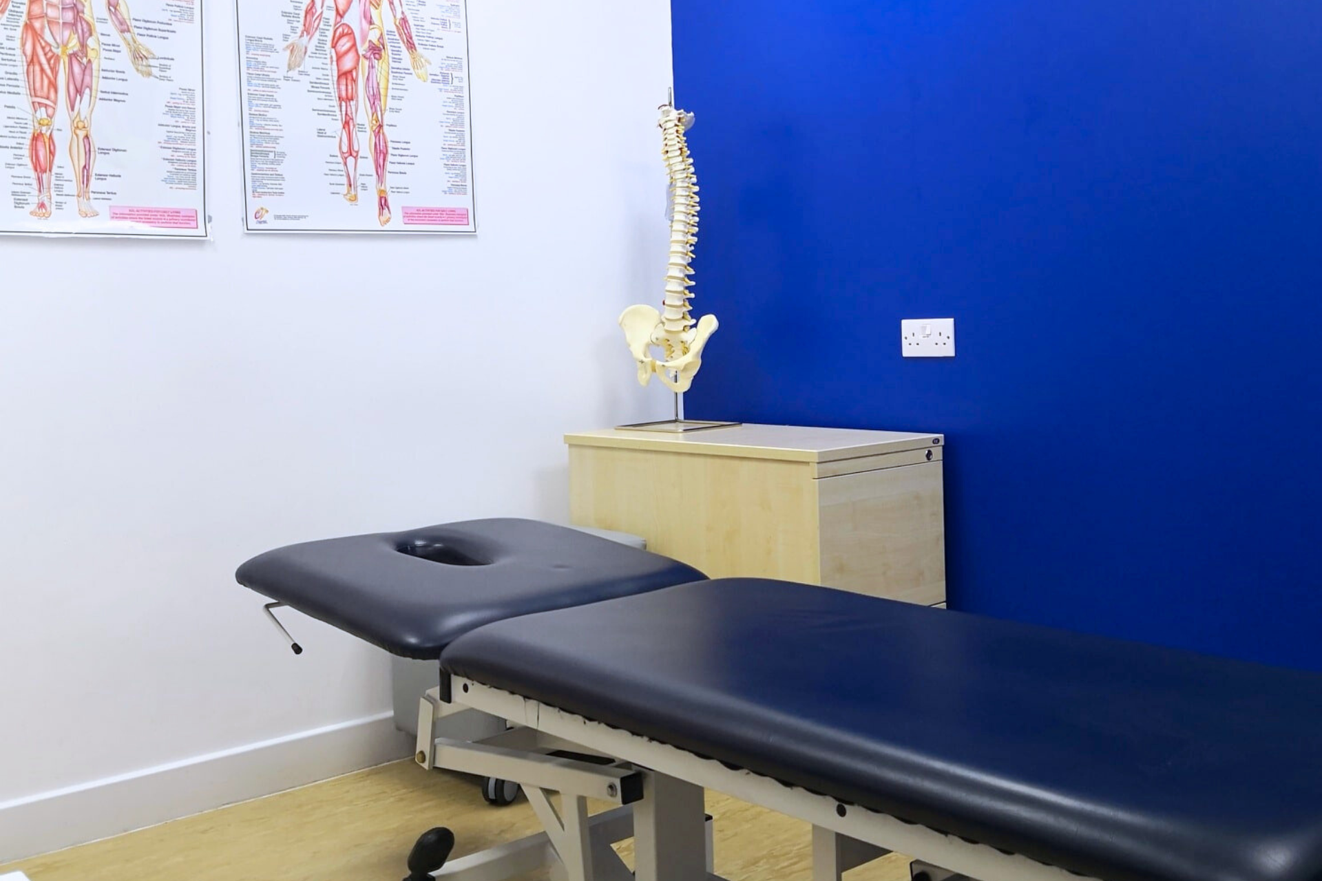 Physio room with message table