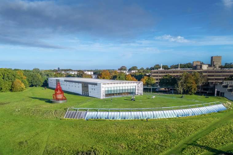 Aerial view of the Sainsbury Centre