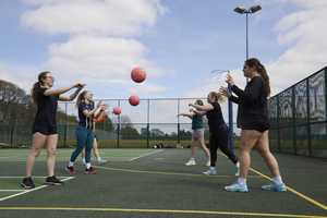 Netball team training