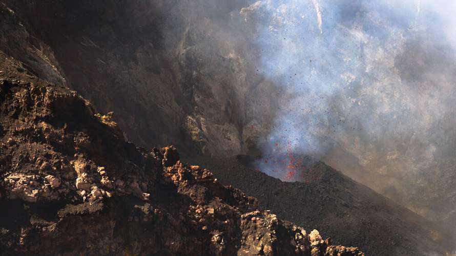 Erupting volcano