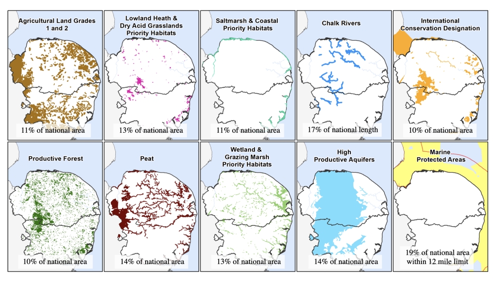 Norfolk and Suffolk natural capital evidence compendium maps of region