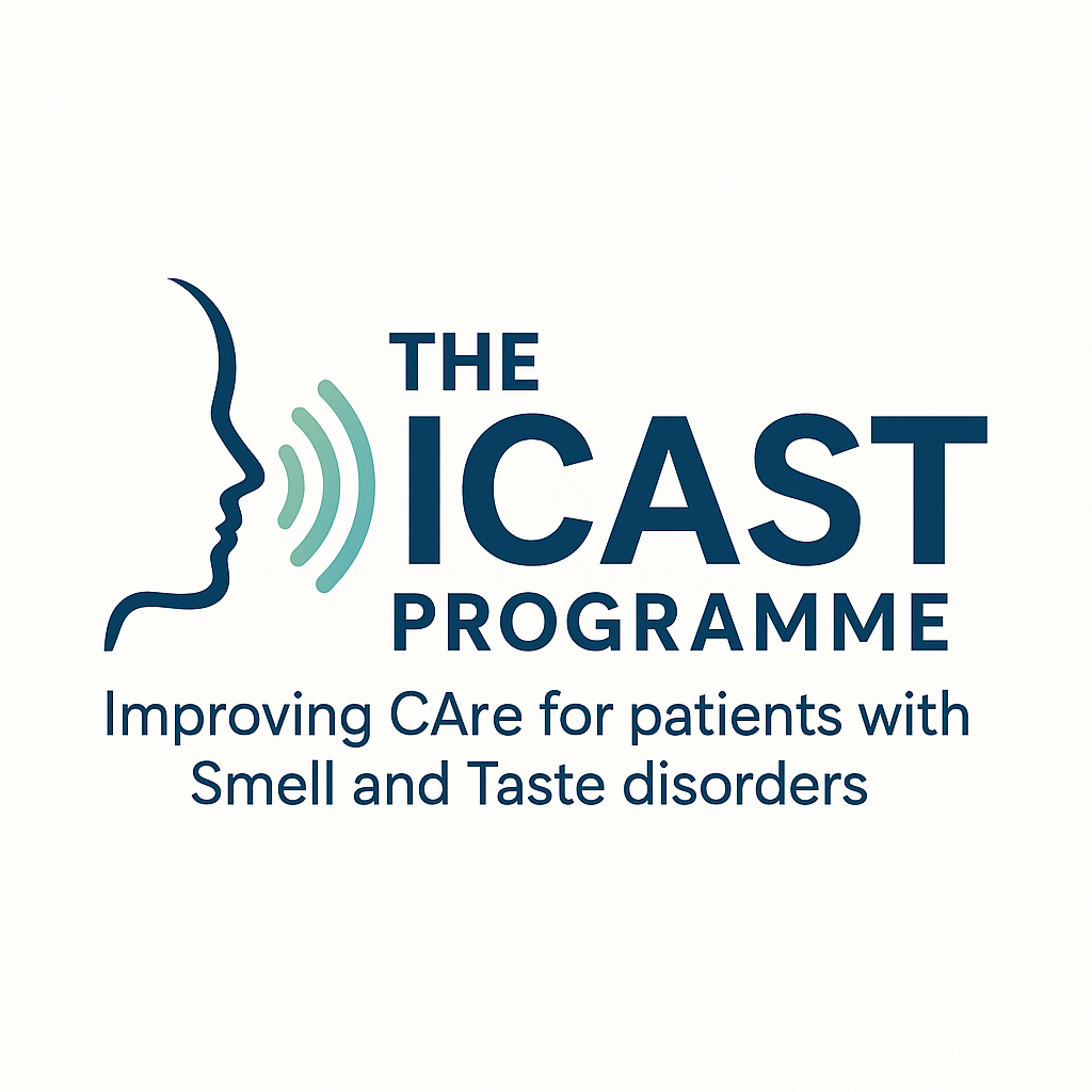 logo for the icast project which says "the icast programme improving care for patients with smell and taste disorders"