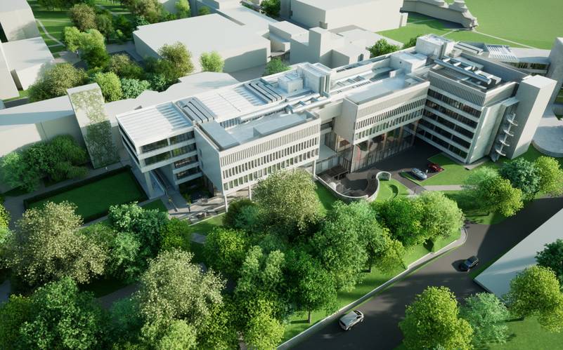 The new Lasdun Building plan from above.