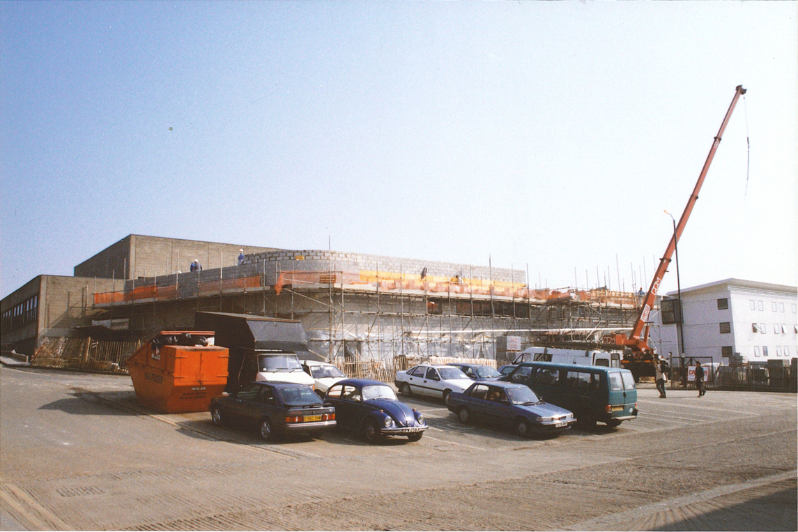 A photo of the UEA Drama Studio being built.