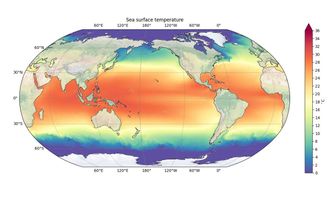 Map of sea surface temperature