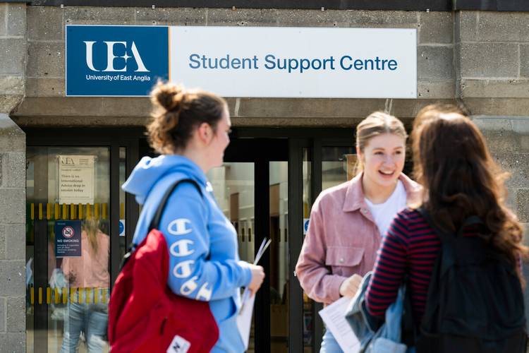 Students outside Student Support Centre