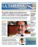 The cover of Issue 3 of the La Taberna magazine featuring a mixture of text and images in the format of a newspaper front page and the main image is a headshot of a man with a moustache wearing a white shirt and tie