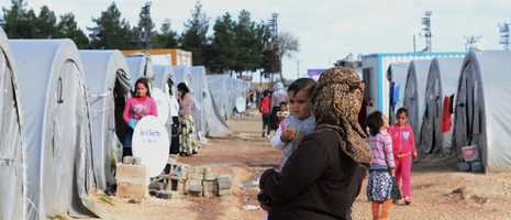woman and child in camp 