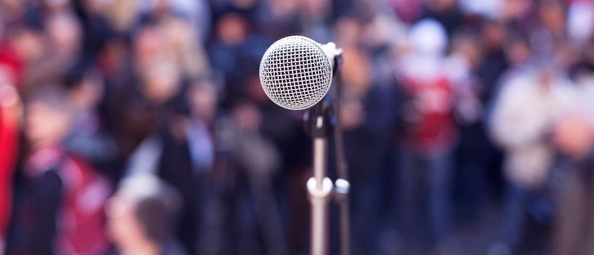 Close up of a microphone