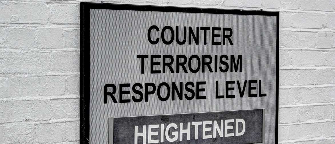 Counter terrorism sign on wall