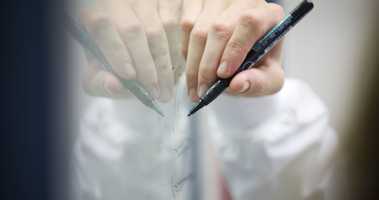 hand writing on board