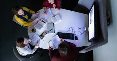 Students studying together