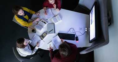 Students studying together