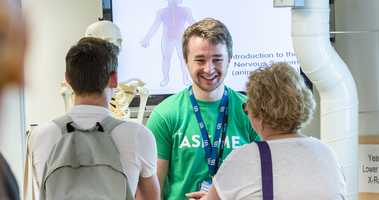 Parent and student at open day