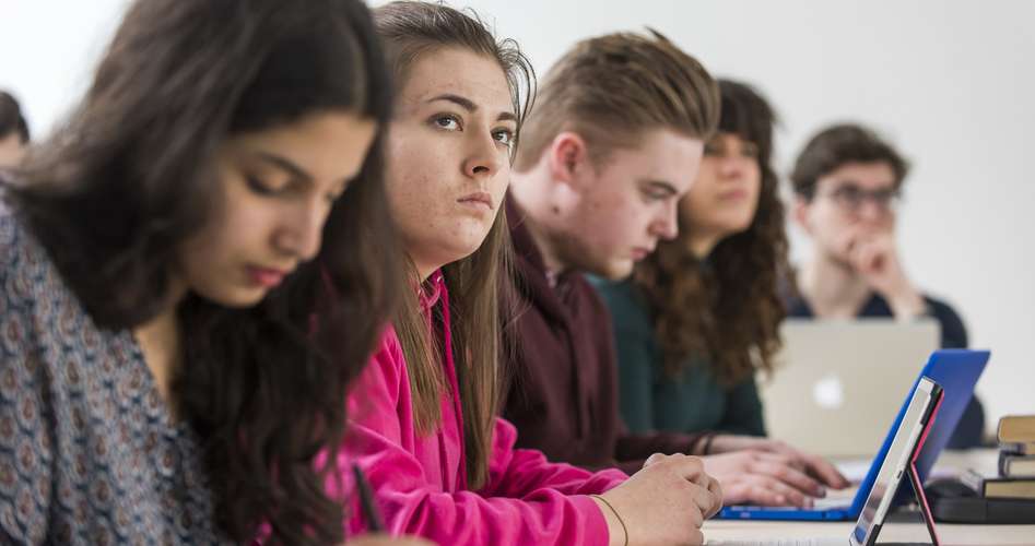 Students listening to a lecture