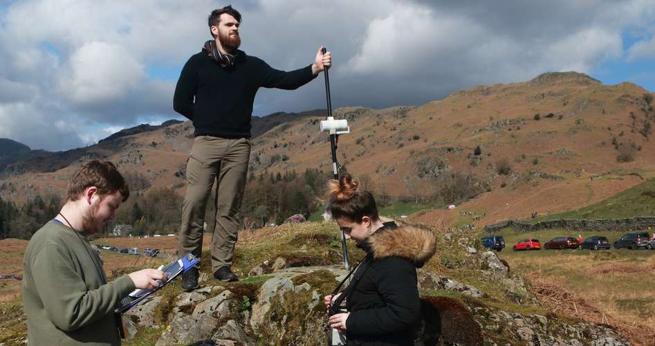 Geophysics equipment being used by students