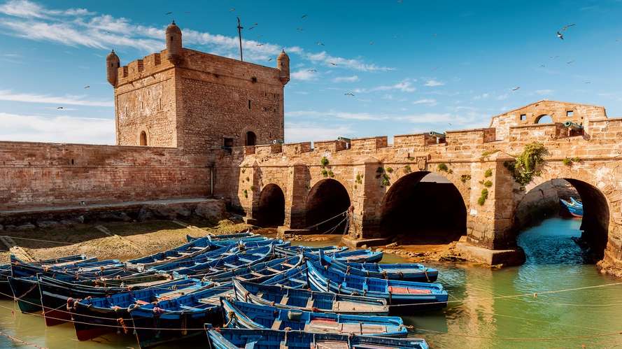 Boats in historical harbour