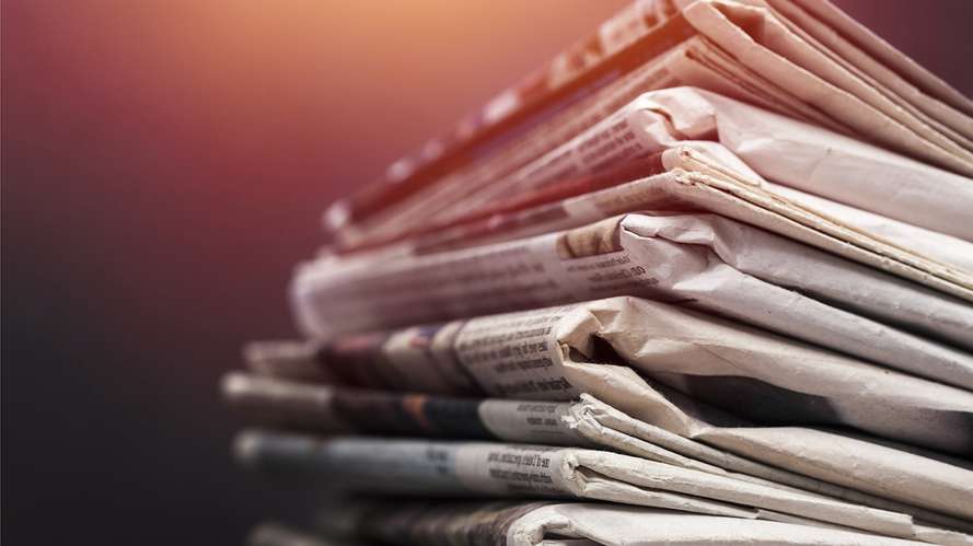 Stack of newspapers 