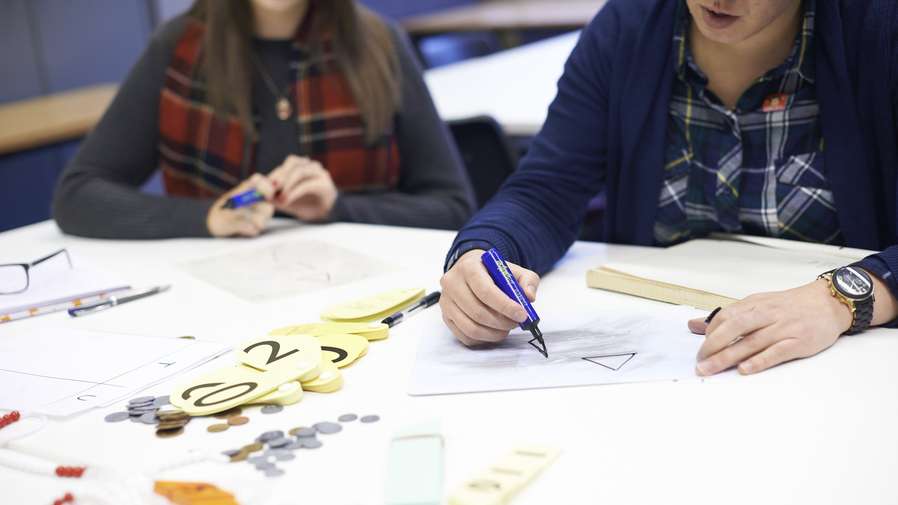 Teachers doing maths work