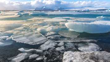 Ice and icebergs in the ocean