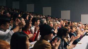 Students sat in a lecture hall