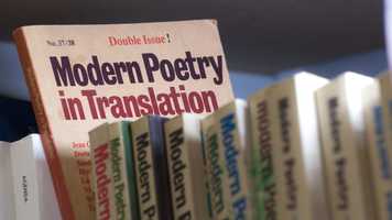 Modern Poetry in Translation books on a shelf