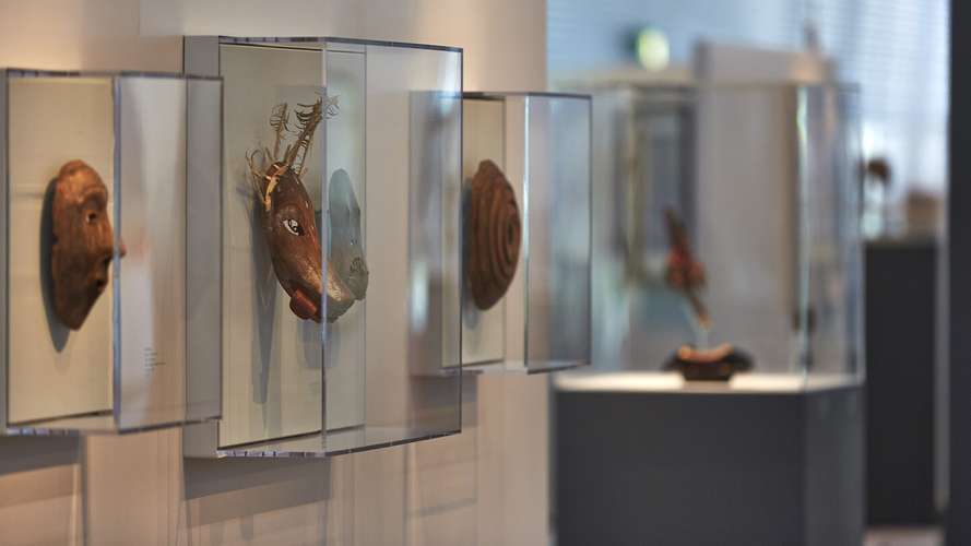 Ancient masks at the Sainsbury Centre, UEA, Norwich