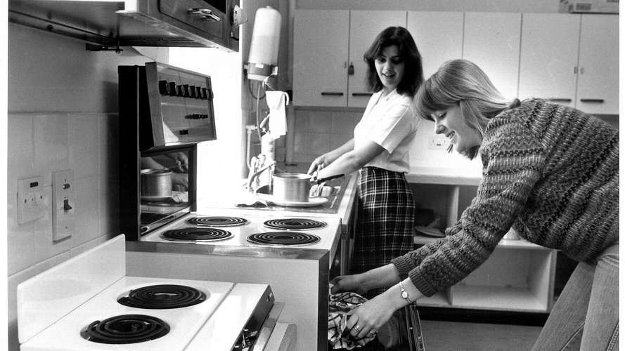 archive students in kitchen
