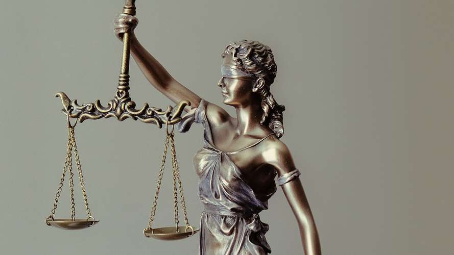 Scales of justice sculpture
