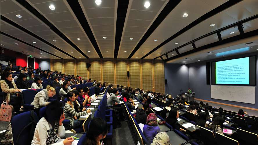 Students in a lecture in Thomas Paine Study Centre Lecture Theatre on UEA campus
