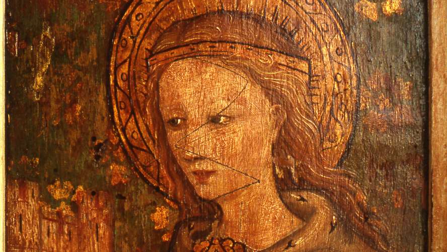 “St Barbara” (Unknown Artist, c. 1450), St Michael and All Angels, Barton Turf, Norfolk.