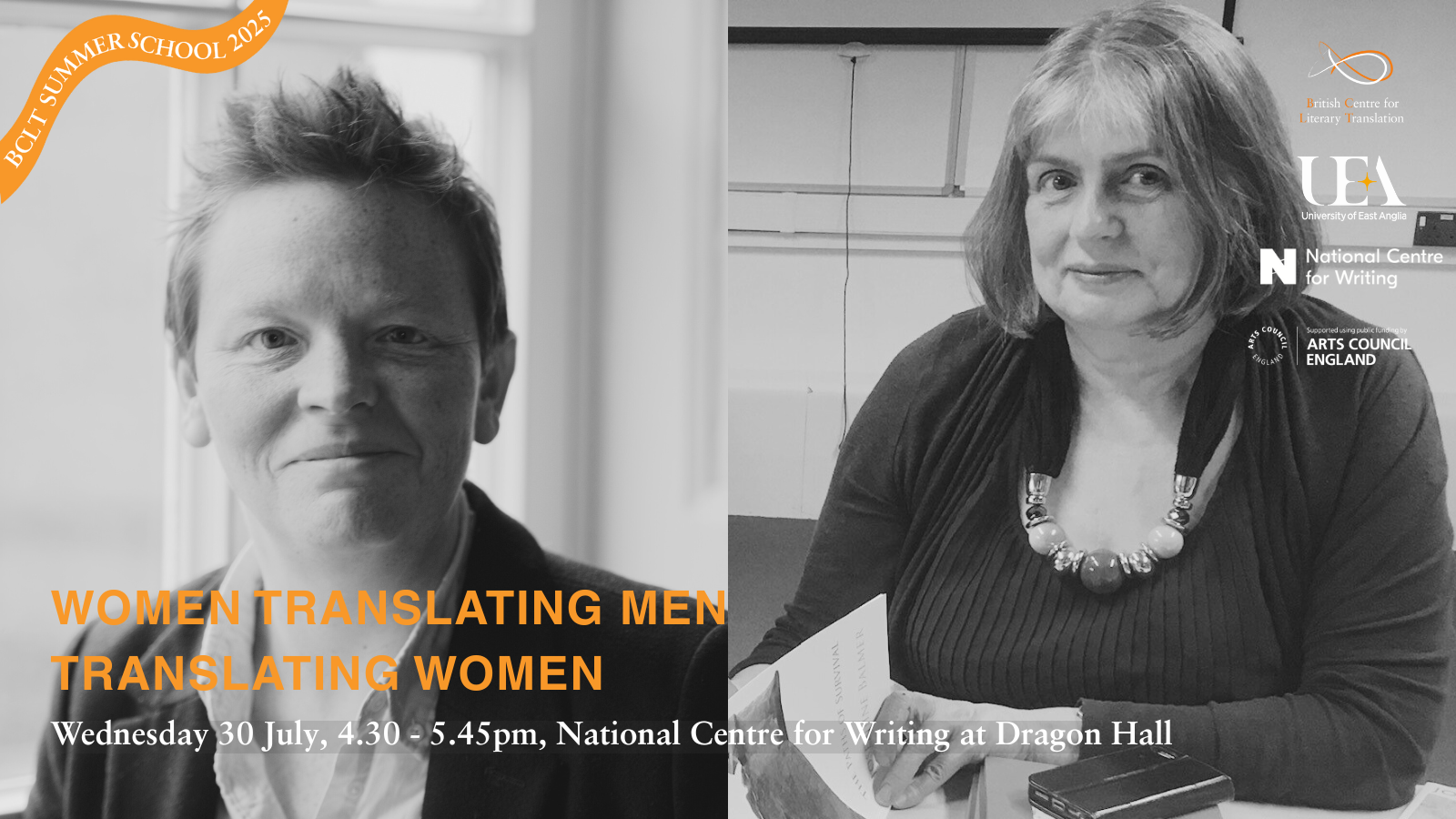 Event Banner, Women Translating Men translating woemen