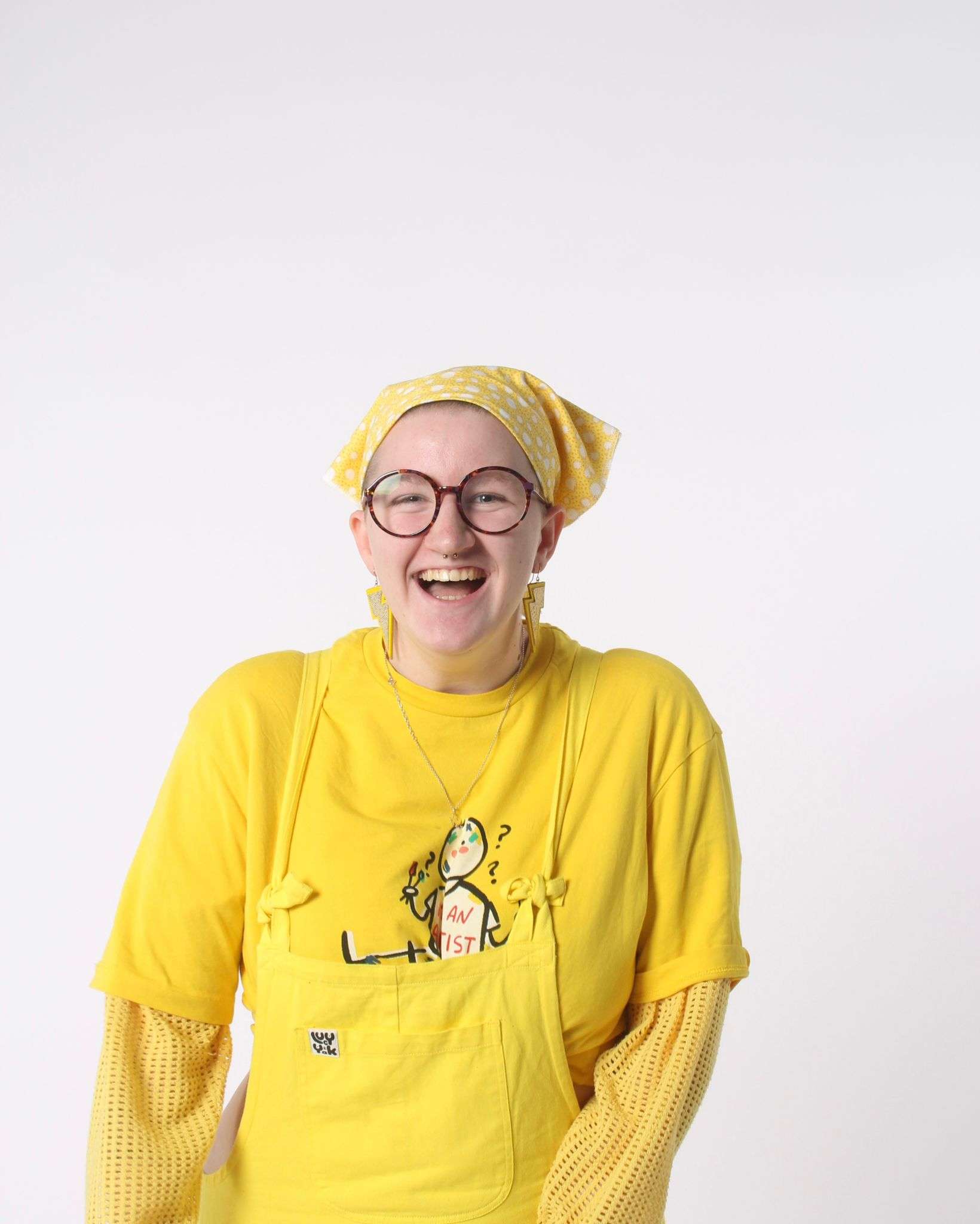 May. A disabled individual wearing all yellow