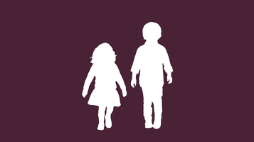 white silhouettes of children 