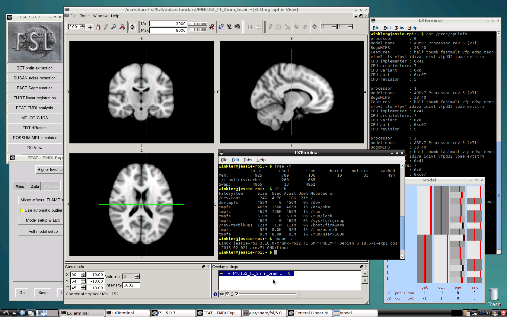 A visual example using a screenshot of the FSL fMRI analysis tool.