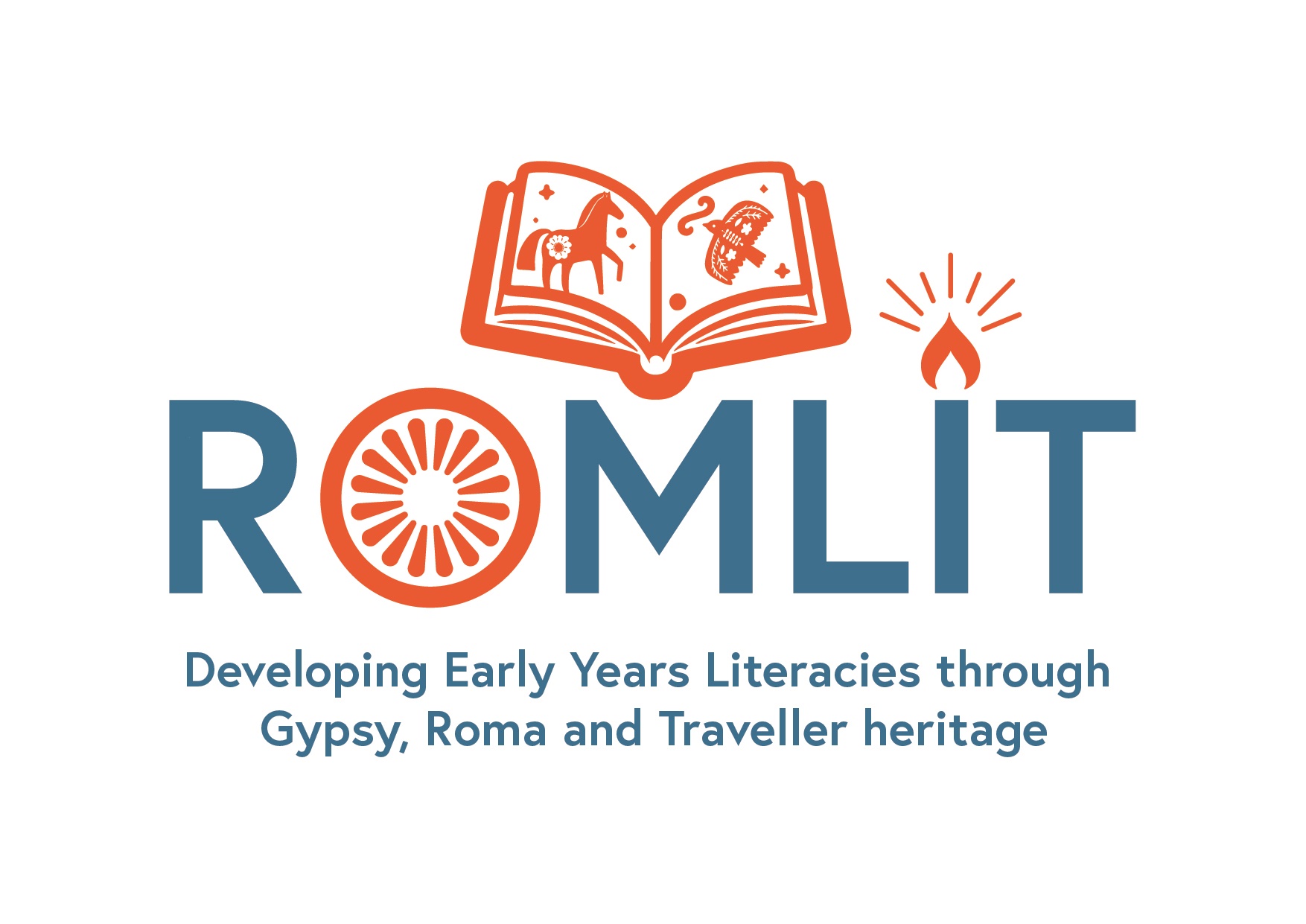 ROMLIT Logo - text and image of book