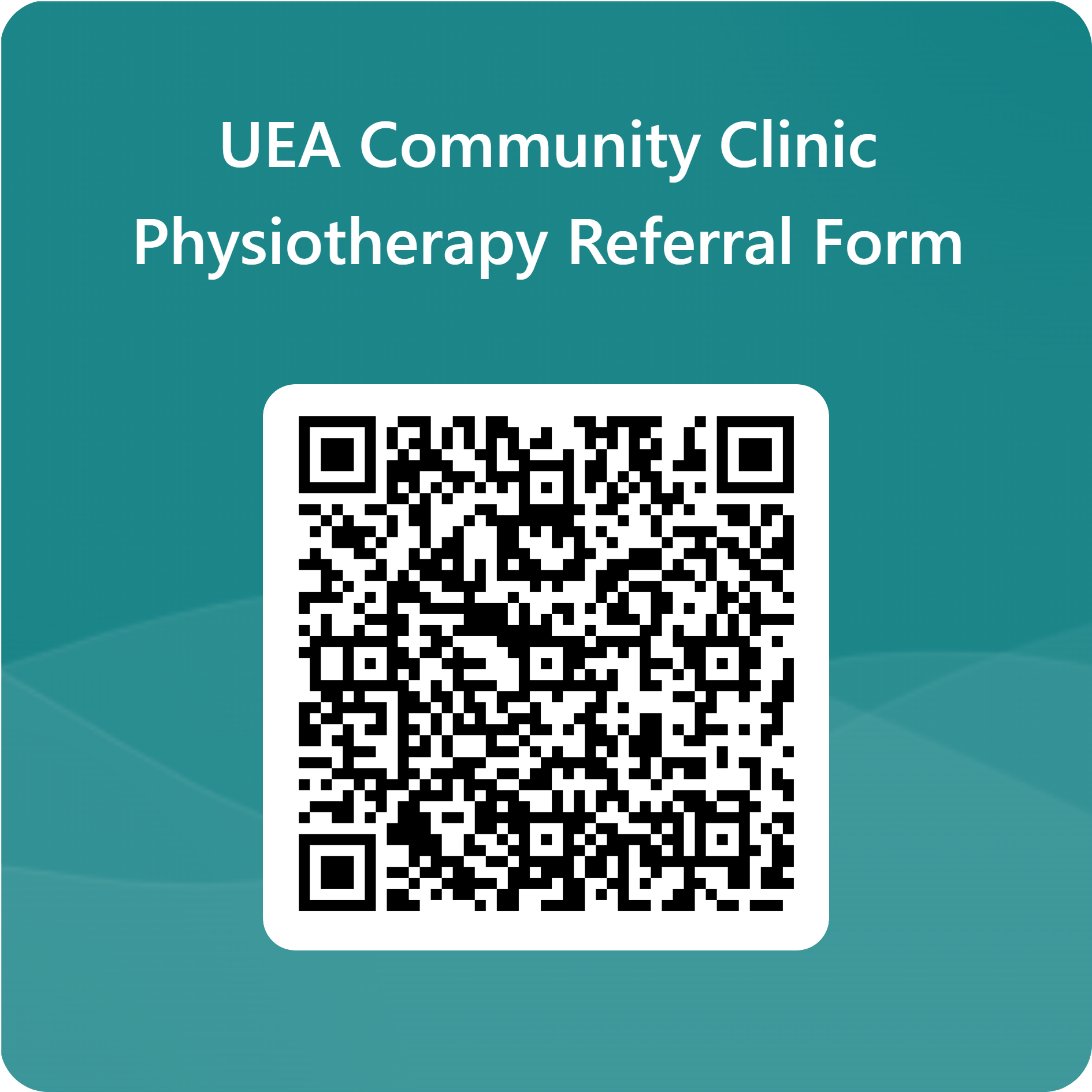 QR Code for UEA Community Clinic Physiotherapy Referral Form
