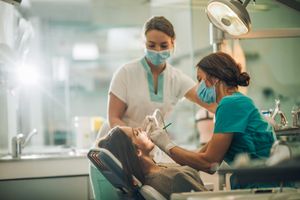 dentist working on patient