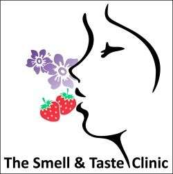 Smell and taste clinic logo of fruit, flowers and a face