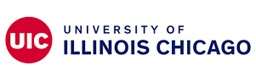 Logo of University of Illinois Chicago with "UIC" in a red circle, followed by the university name in blue text.
