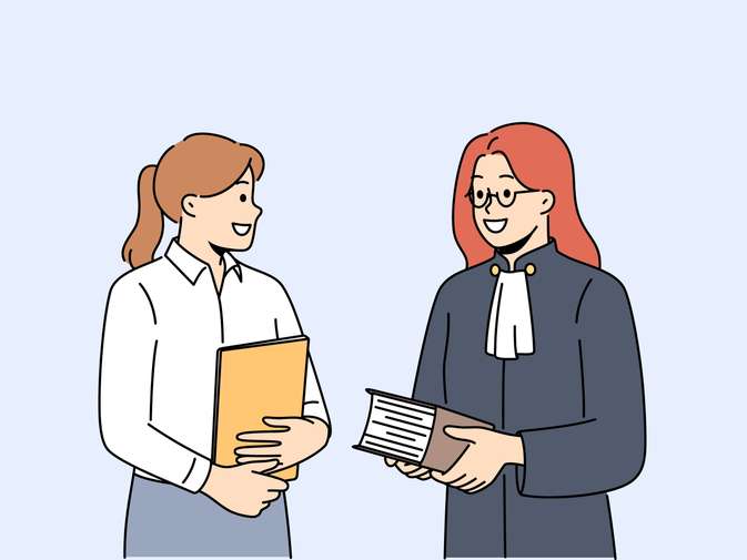 woman talking to a lawyer