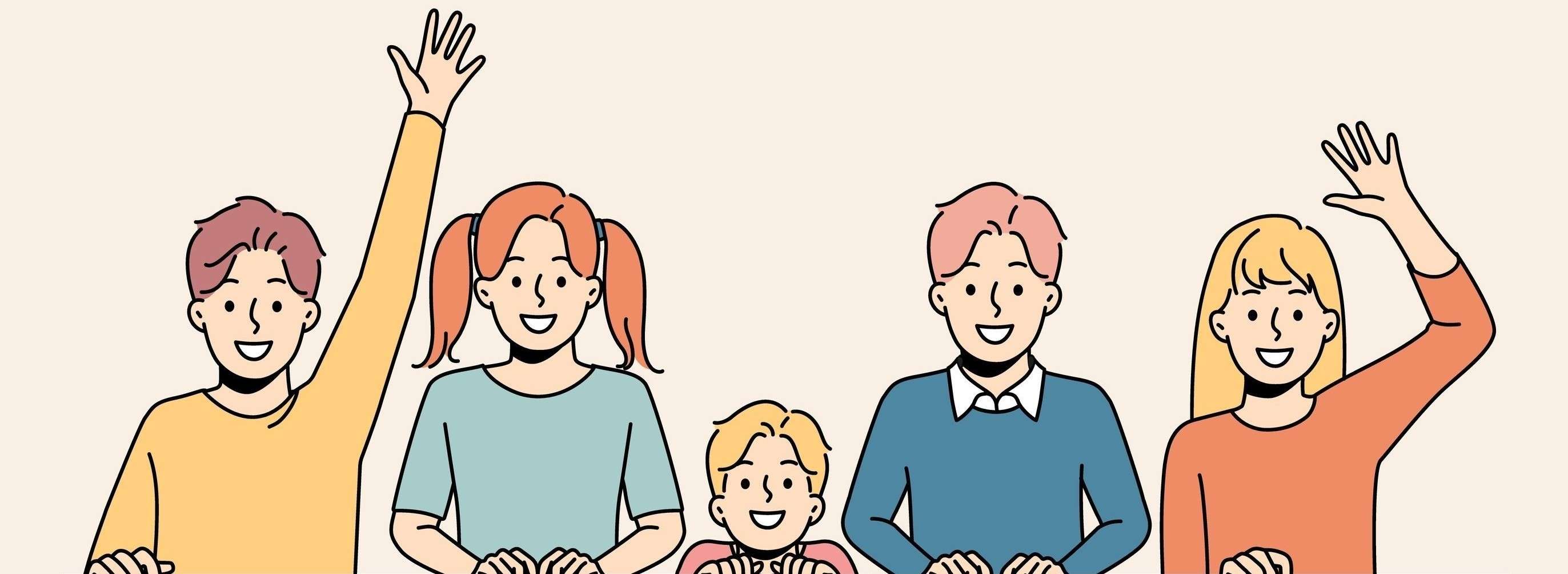 Five children waving
