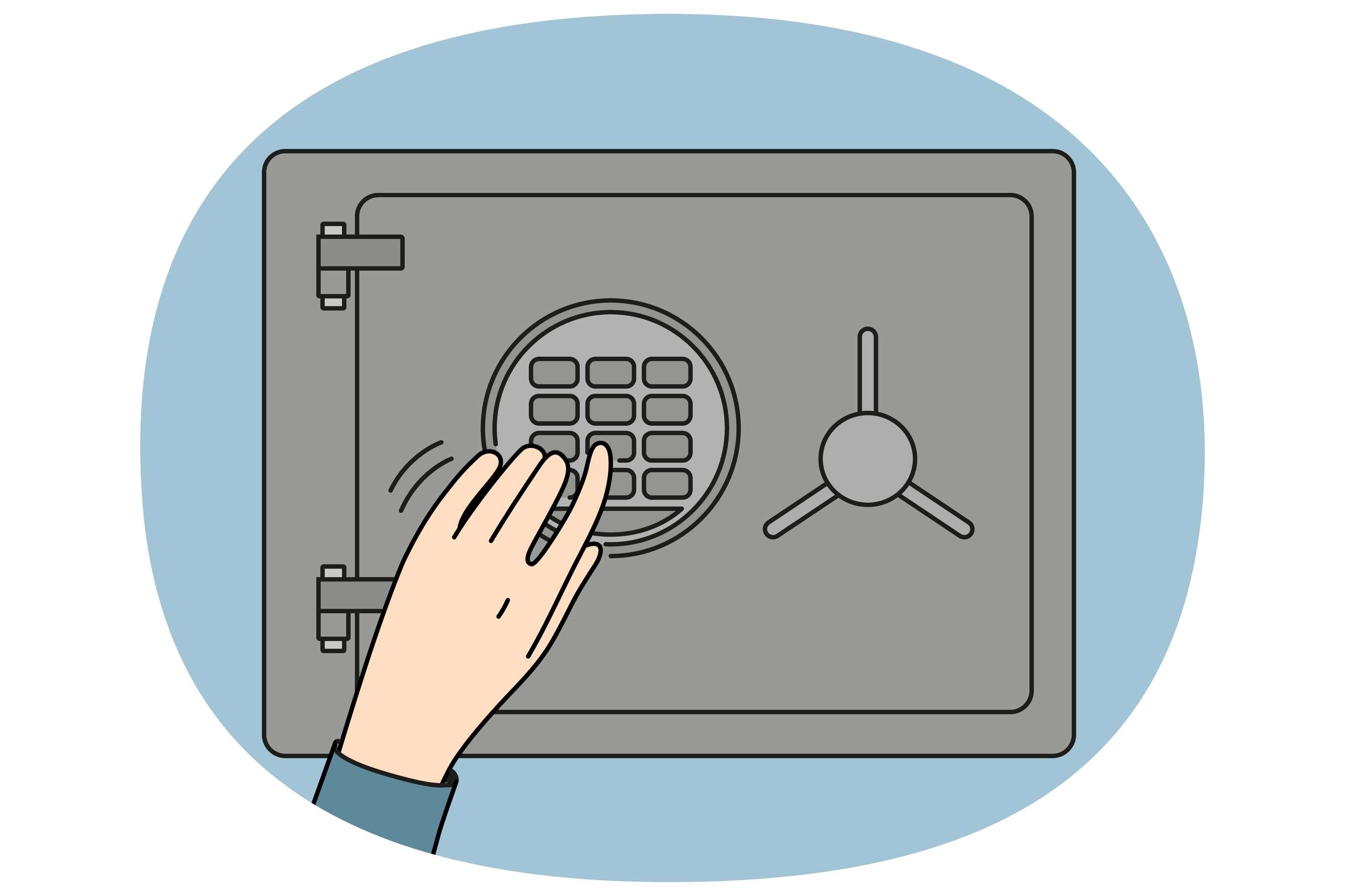 Person opening safe
