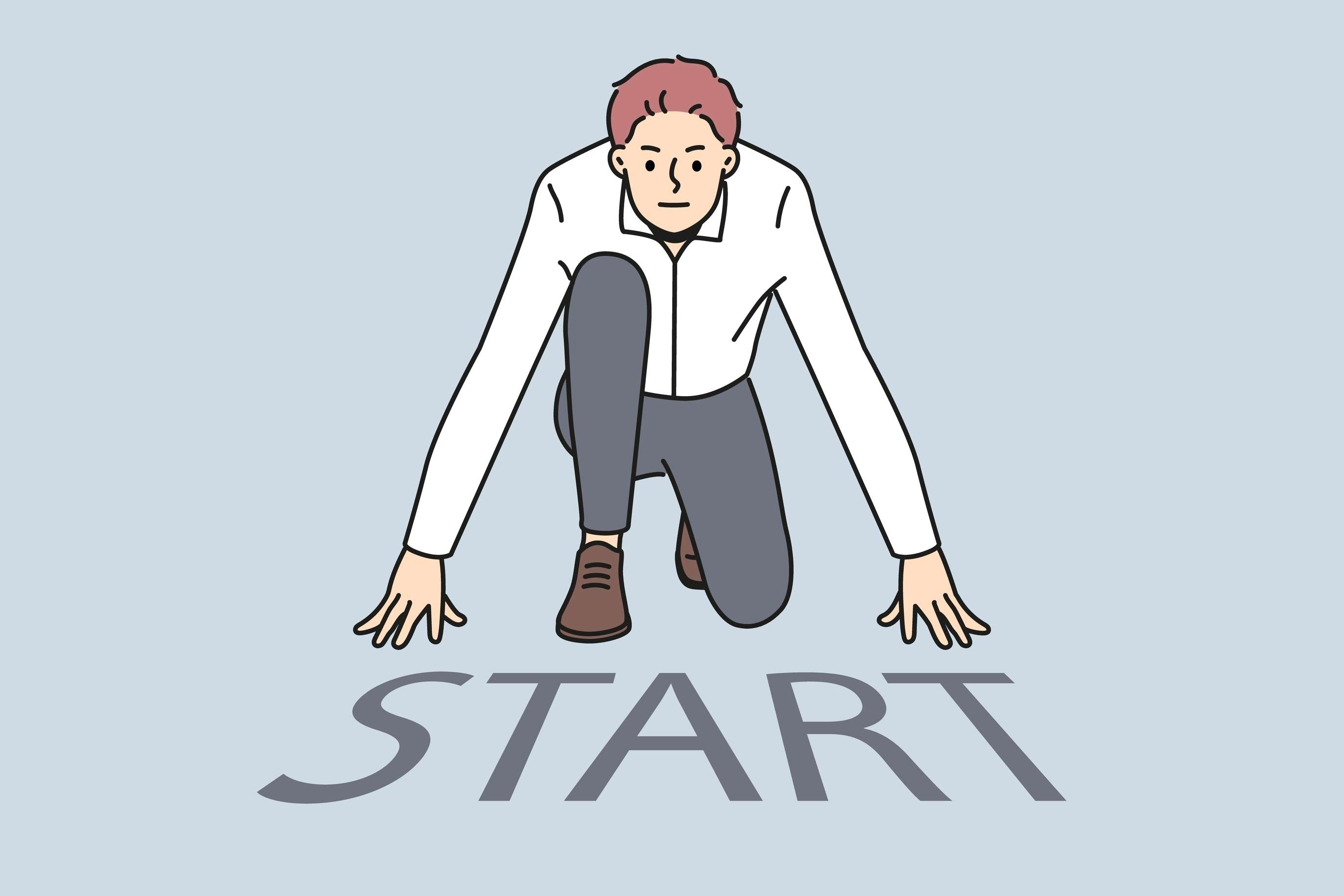 Man at start line