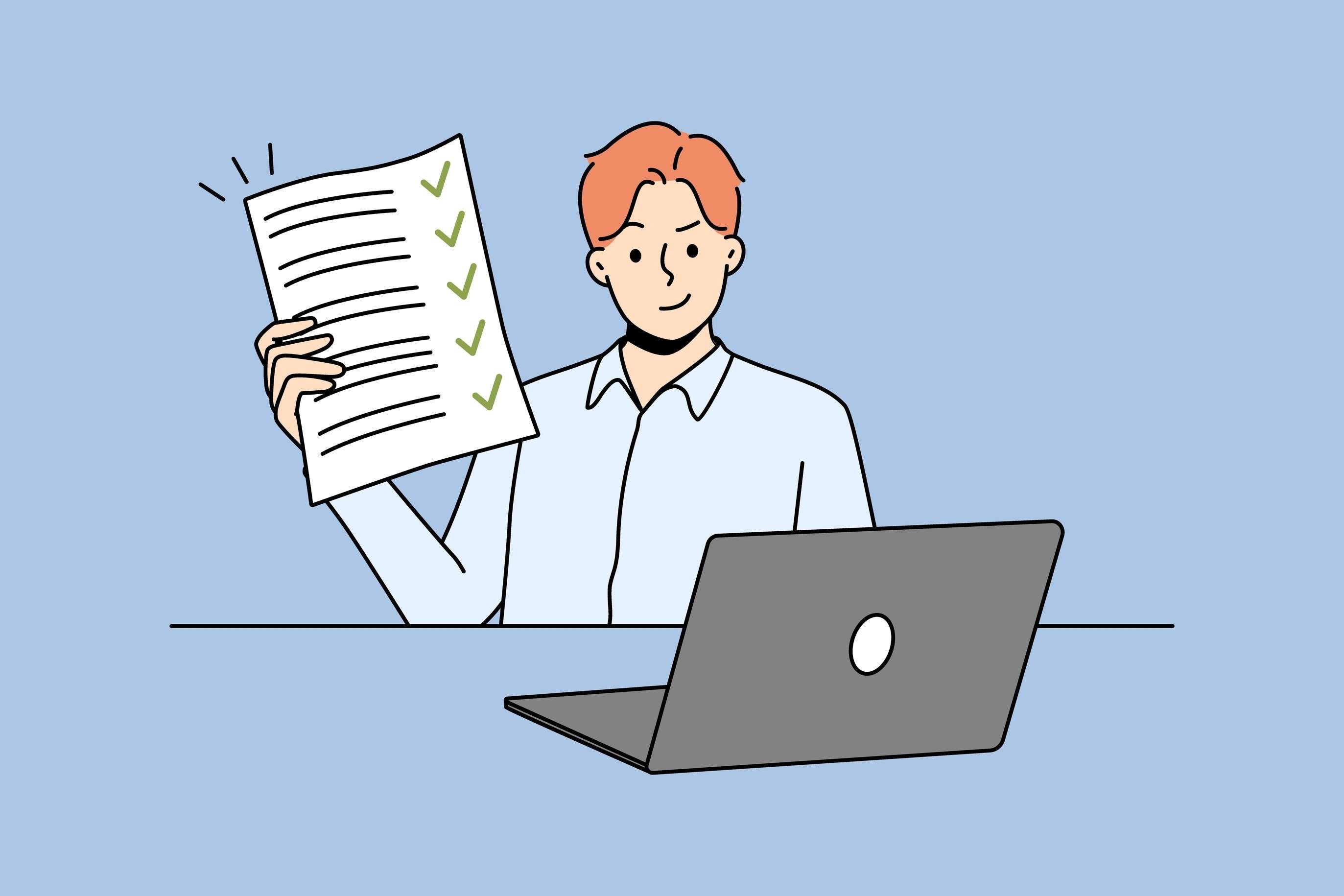 man with a ticked off to-do list