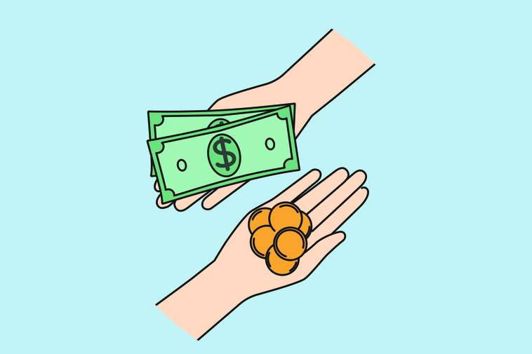 hands holding money