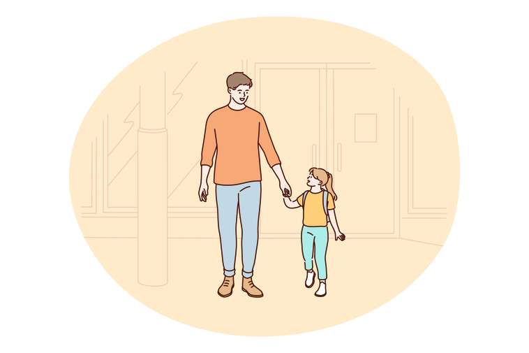 Man holding a childs hand