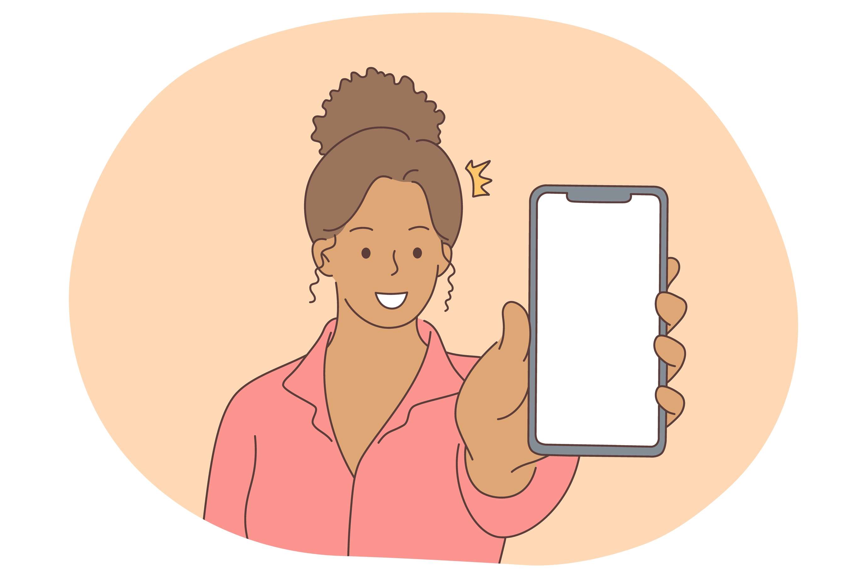 Woman of colour holding mobile phone