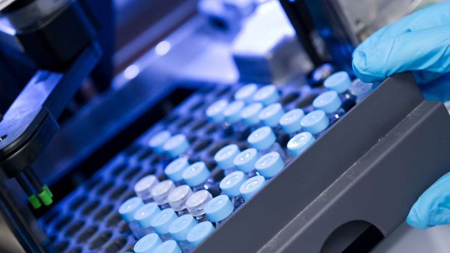 PHA Student using equipment in the Science labs on campus