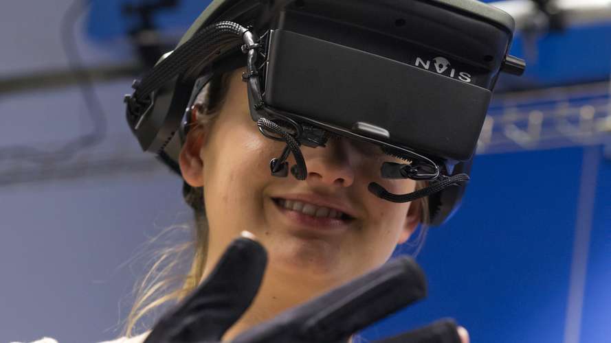 Psychology Students in the Virtual Reality Suite in the School of Psychology on Campus